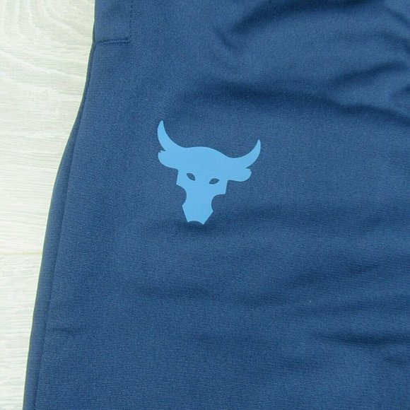 Under Armour UA Project Rock Knit Track Pants Mens Navy Blue NEW - Picture 4 of 10